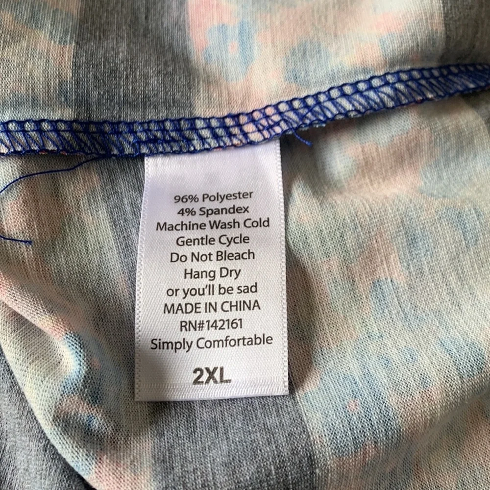 LuLaRoe Cassie Pencil Skirt 2XL Multicolor Geometric Floral Pull On Stretch